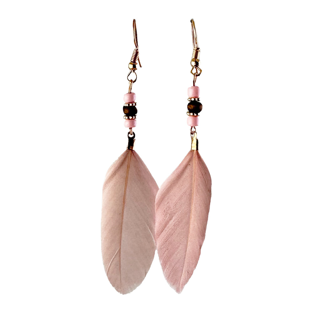 Dream Catcher Earrings With Soft Feathers - Pink and You