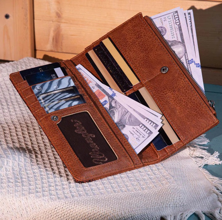 Embroidered Bi-Fold Wallet