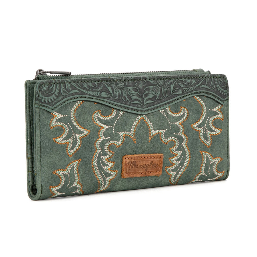 Embroidered Bi-Fold Wallet
