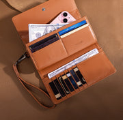 Western Floral Tooled Tri-Fold Wallet Wristlet