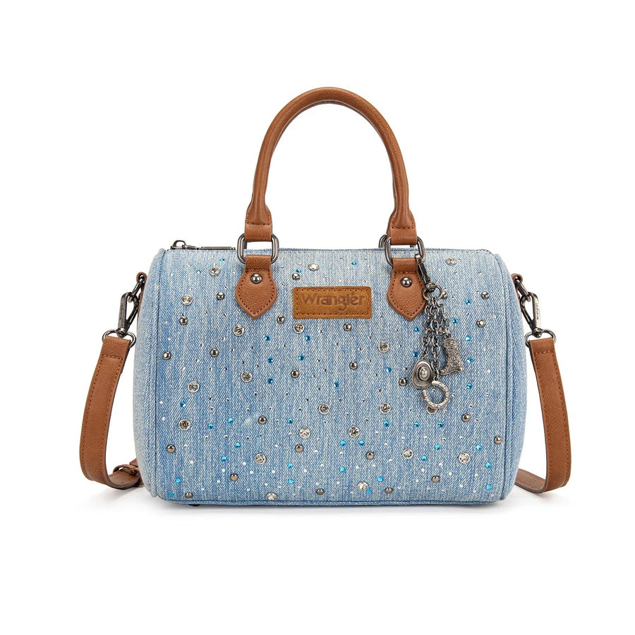 Wrangler Western Rhinestone Denim Boston Bag