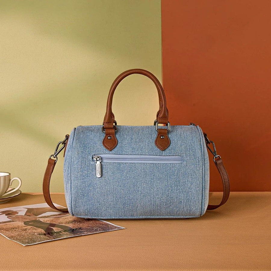 Wrangler Western Rhinestone Denim Boston Bag