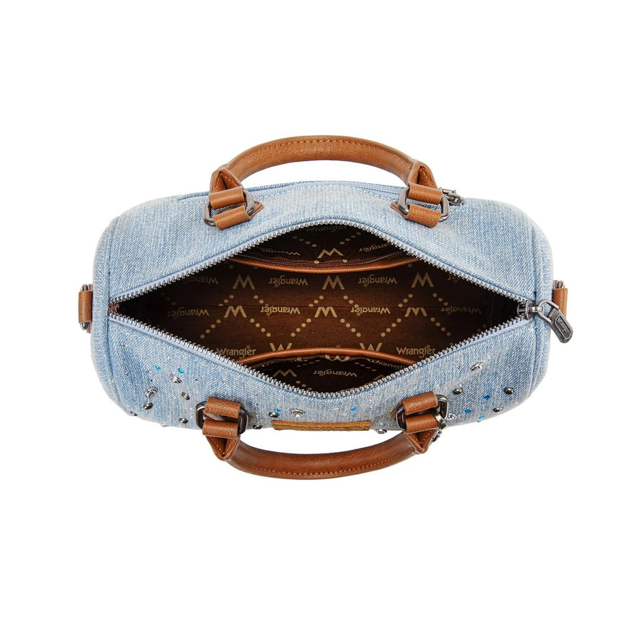 Wrangler Western Rhinestone Denim Boston Bag