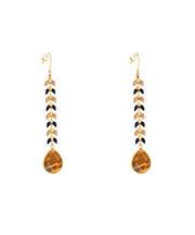 Natural Stone Tear Drop Statement Earring 14K Gold