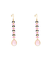 Natural Stone Tear Drop Statement Earring 14K Gold