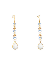 Natural Stone Tear Drop Statement Earring 14K Gold