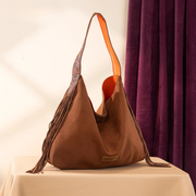 Fringe Floral Tooled Hobo Bag