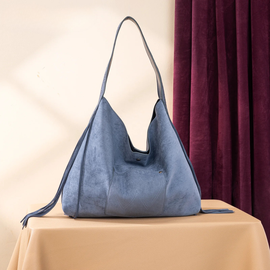 Fringe Floral Tooled Hobo Bag