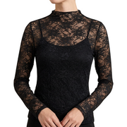 Women's Sheer Floral Lace Top