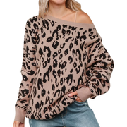 Women's Leopard Jacquard Oversized Sweater