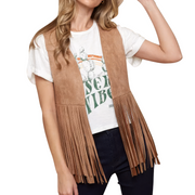Women's Western Fringe Open Front Vest