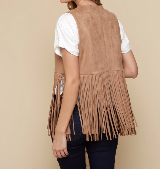 Women's Western Fringe Open Front Vest