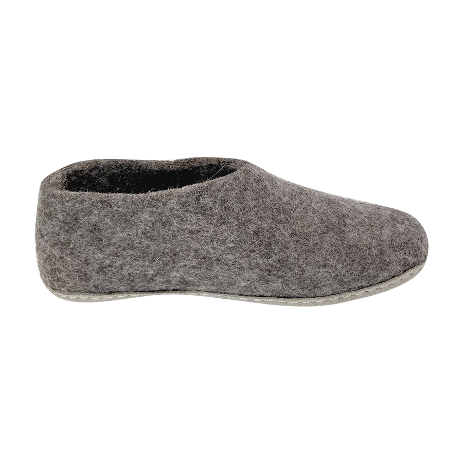 Low Rise Final Clearance Felted Wool Ankle Slippers – Leather