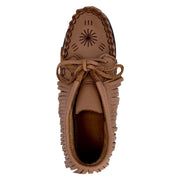 Women's Rubber Sole Fringe Ankle Moccasin Shoes