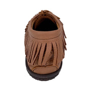 Women's Rubber Sole Fringe Ankle Moccasin Shoes