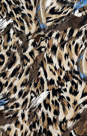 Women's Mustard Double Hood Feather Print Top