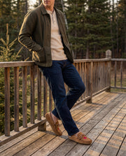 Men's Maple Leaf Suede Leather Trim Moccasins (Limited Edition)