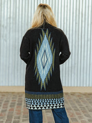 Women's Western Aztec Knitted Cardigan Sweater