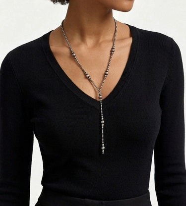 Navajo Pearl Bead Y-Necklace