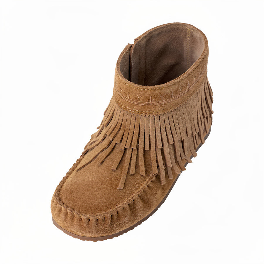 Women's Suede Dancer Ankle Moccasin Boots v2