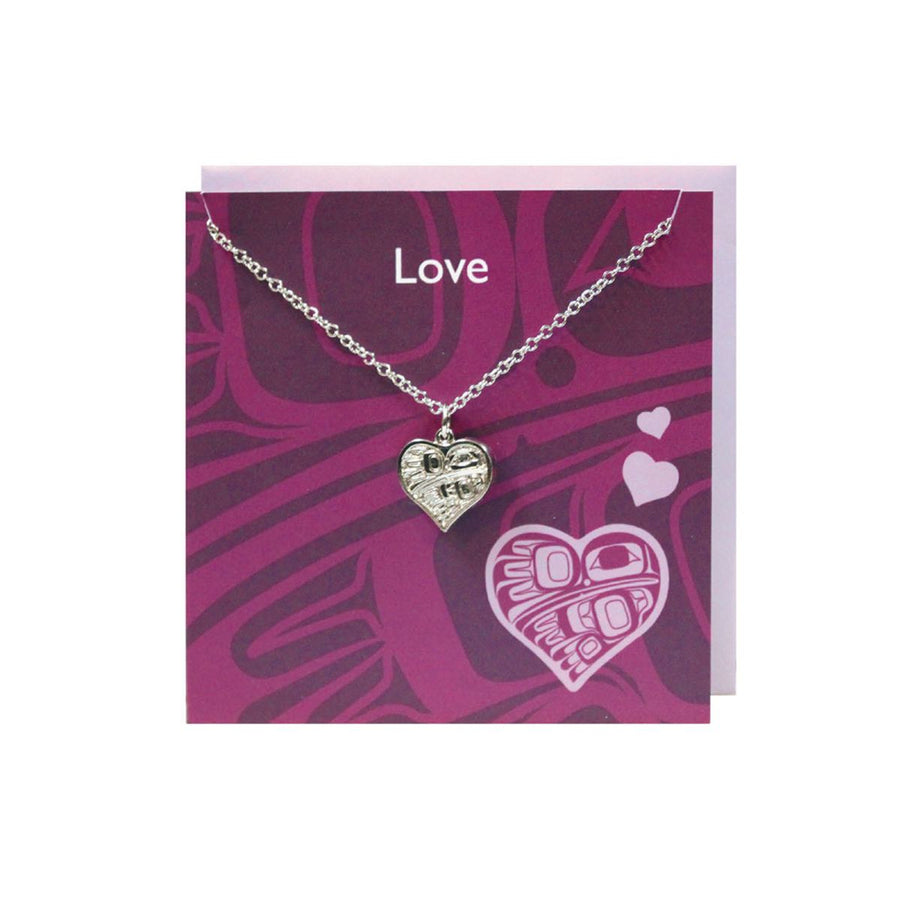 Hummingbird Heart Pewter Charm Greeting Card