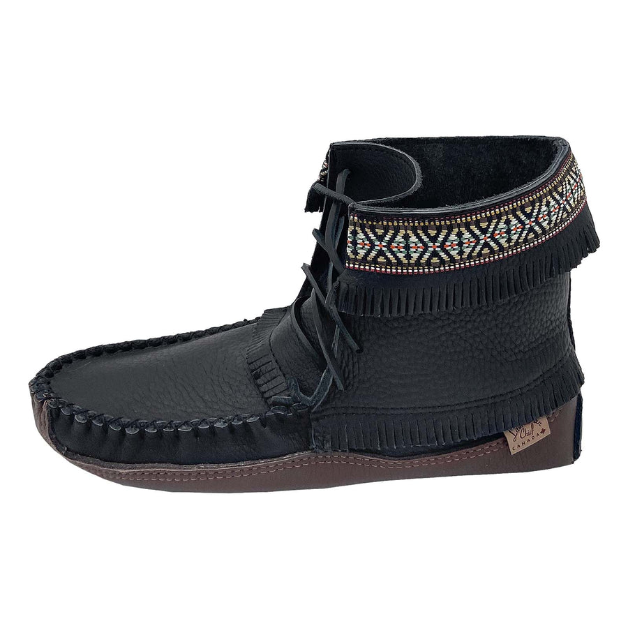 Men's Black Earthing Ankle Moccasin Boots (Final Clearance)