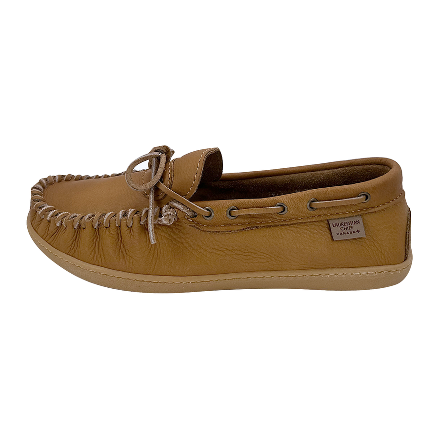 Men's Hunter Sole Wide Width Leather Moccasin Shoes