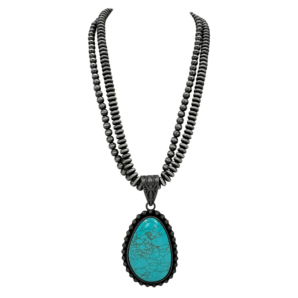 Turquoise Silver Navajo Beads Silver Navajo Pearl Multi-Stone Bead
