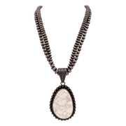 Double Navajo Pearl Turquoise Pendant Necklace