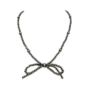Navajo Pearl Bead Bow Tie Necklace