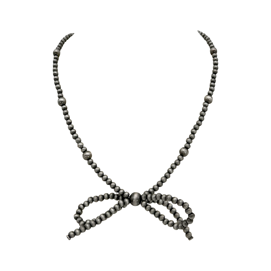 Navajo Pearl Bead Bow Tie Necklace
