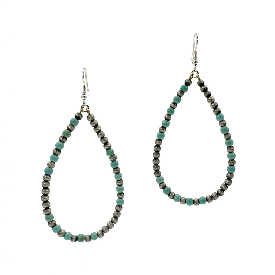 Navajo Pearl Beaded Teardrop Earrings