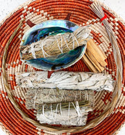 Wooden Tripod Stand with Abalone Smudging Shell