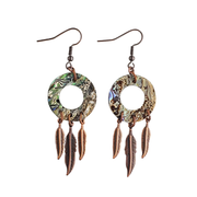 Paua & Shiva Shell Copper Earrings