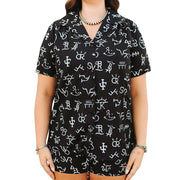 Women's Pearl Snap Button Down Shirt & Short Set