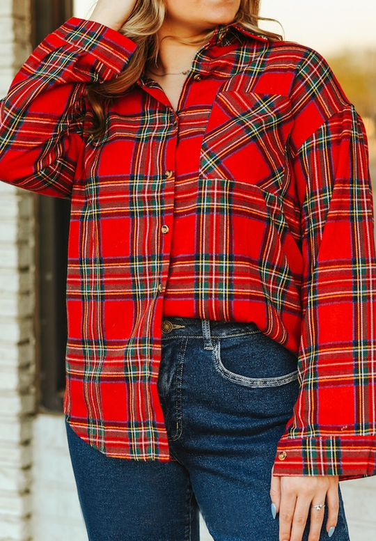 Women's Button Down Flannel Shirt