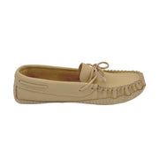 Men's Wide Cream Leather Moccasins (Final Clearance)