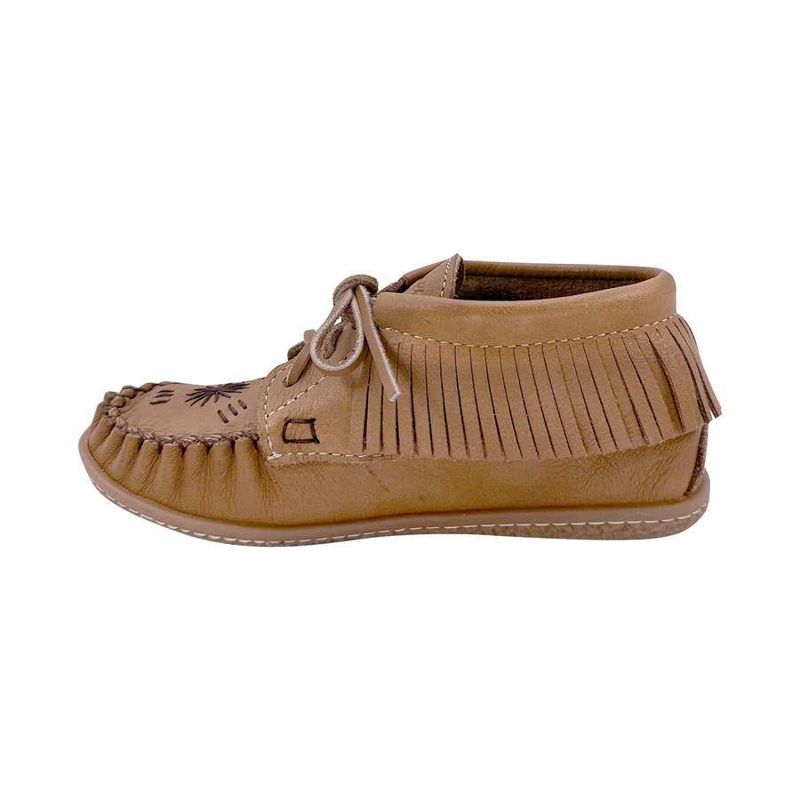 Women's Rubber Sole Fringe Ankle Moccasin Shoes