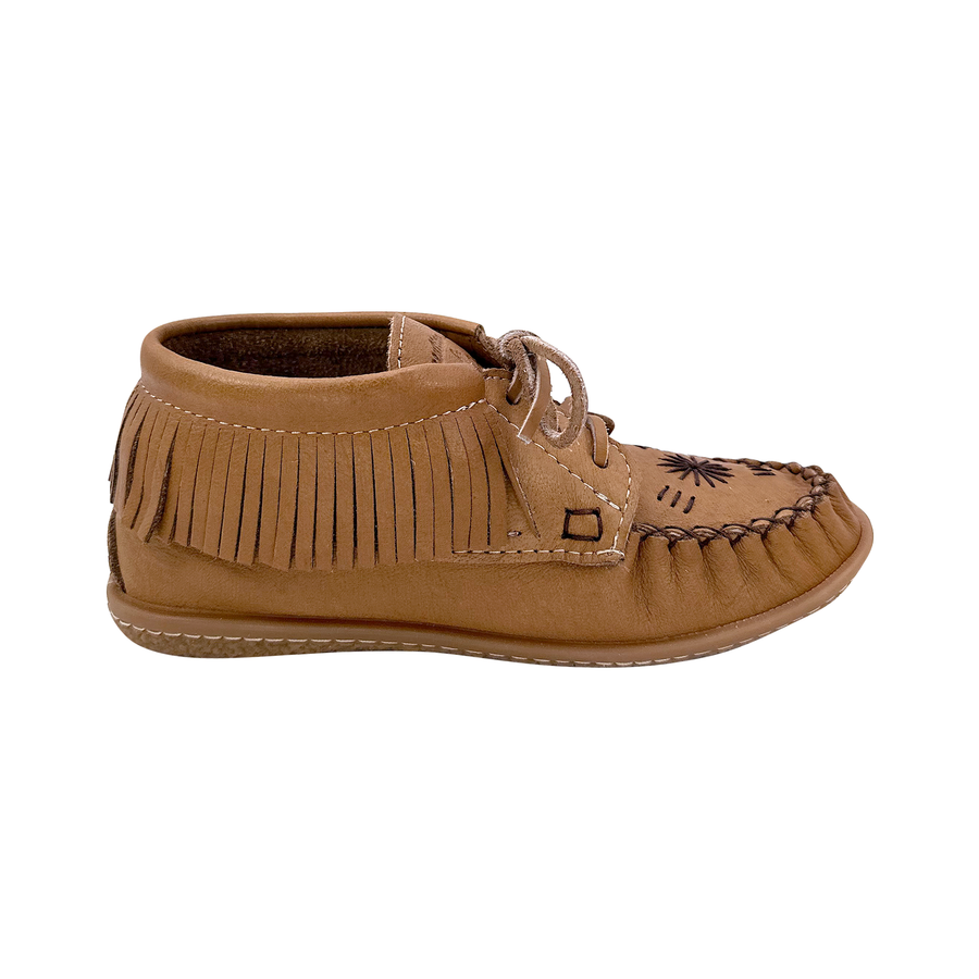 Women's Rubber Sole Fringe Ankle Moccasin Shoes
