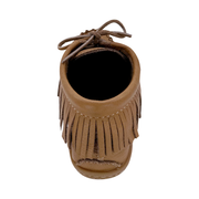 Women's Rubber Sole Fringe Ankle Moccasin Shoes