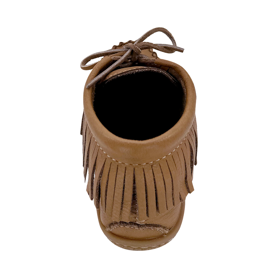 Women's Leather Fringed Ankle Moccasin Shoes by Laurentian Chief