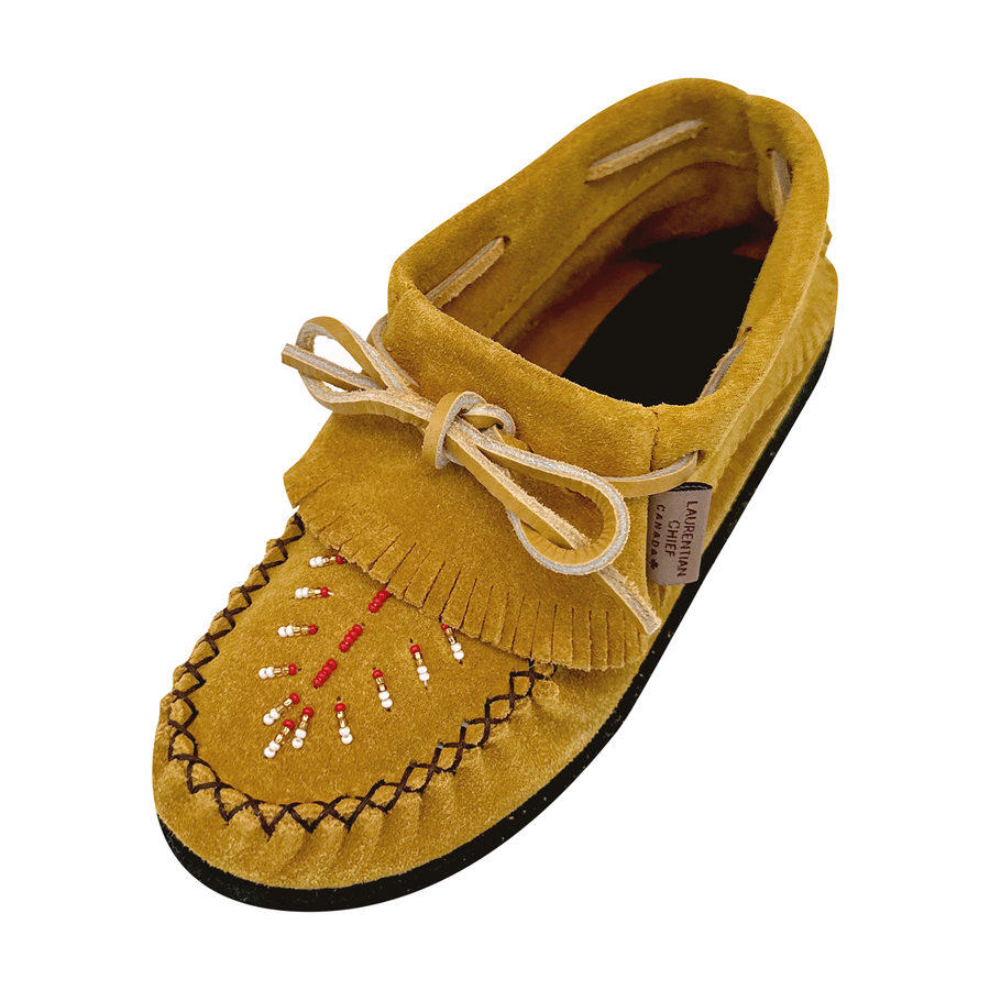 Women's Fringed Beaded Papoose Moccasin Shoes (Limited Edition)