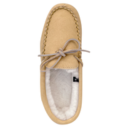 Women's Sheepskin Lined Leather Rubber Sole Moccasins