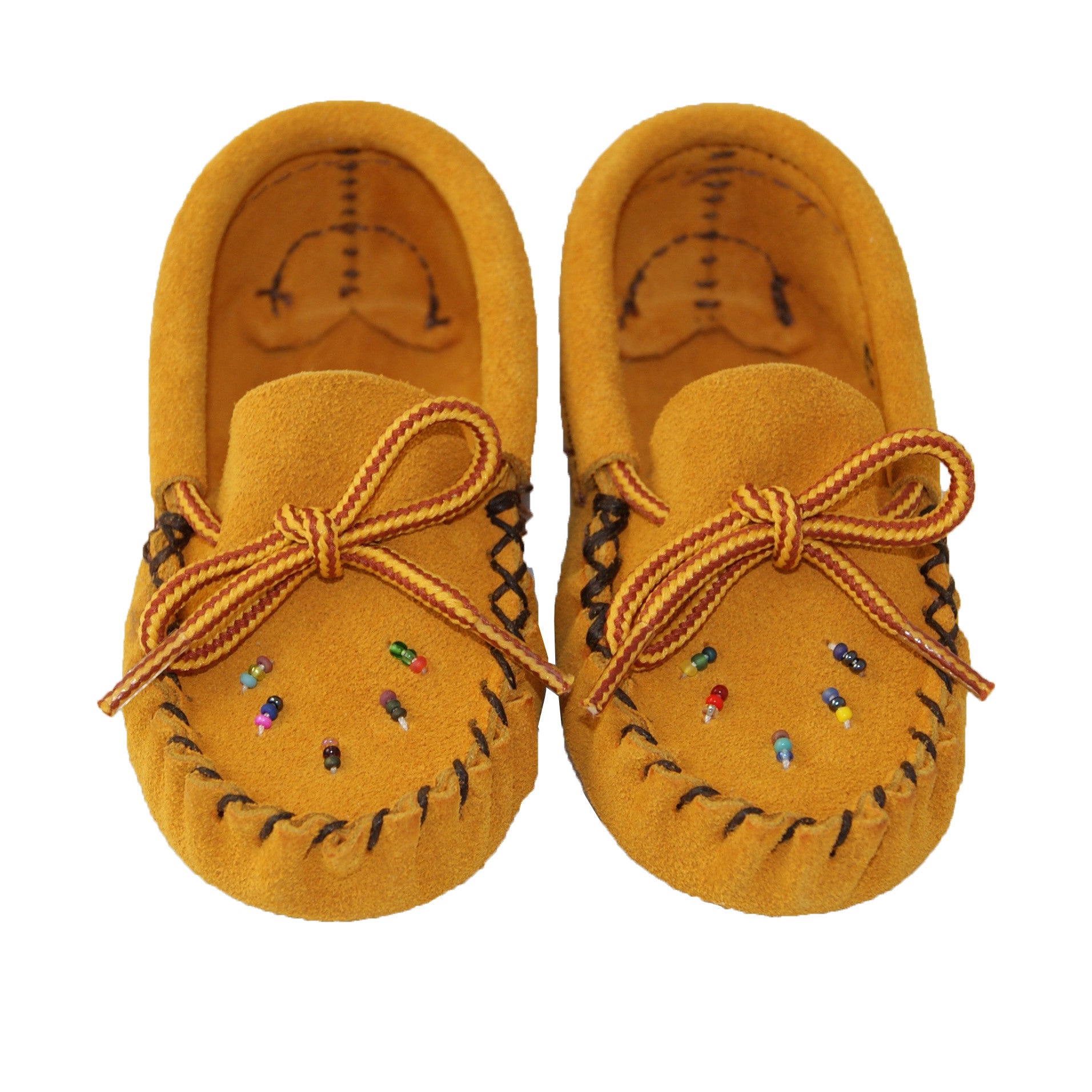 Baby Soft Sole Genuine Suede Leather Moccasins with Beading