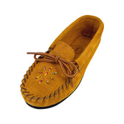 Junior Rubber Sole Suede Beaded Moccasins