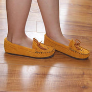 Junior Rubber Sole Suede Beaded Moccasins