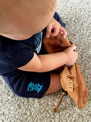 Baby Moosehide Bear Paw Moccasins