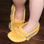 Junior FINAL CLEARANCE Fringed Soft Sole Suede Moccasins (12 Only)