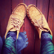 Women's Floral Embossed Suede Moccasin Boots