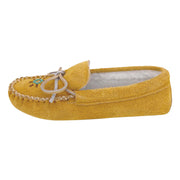 Women's Fleece Lined Beaded Suede Moccasins